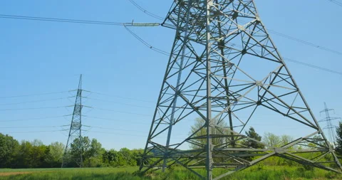 Power line in nature Video stock 144415625