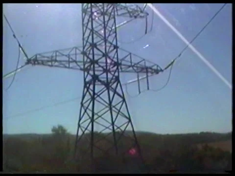 Power Line Perspective Stock Footage 342688358