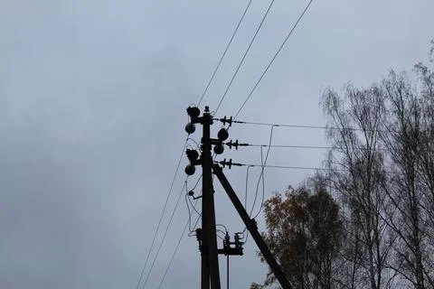 Power line pillar Stock Photos