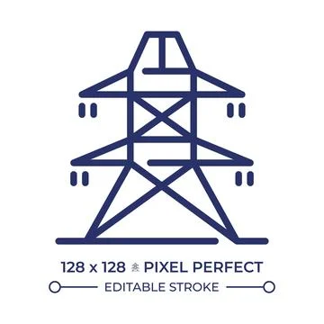 Power line pixel perfect RGB color icon Stock Illustration