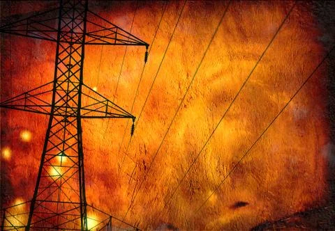 Power line pole Stock Illustration