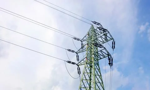 Power line pole Fotos Stock