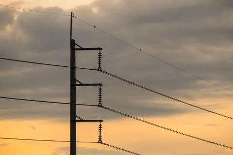 Power line pole Stock Photos