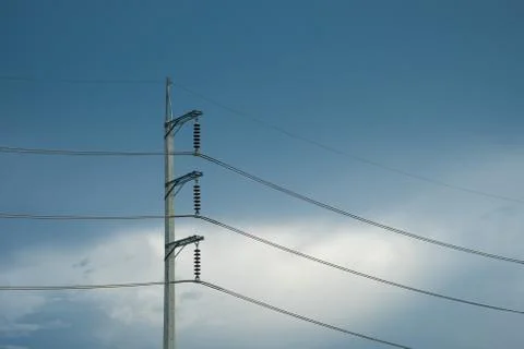 Power line pole Stock Photos