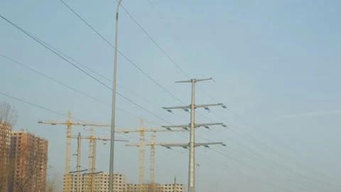 Power Line Poles Stock Footage 149895835