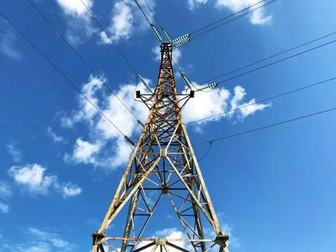 Power line post. Stock Photos