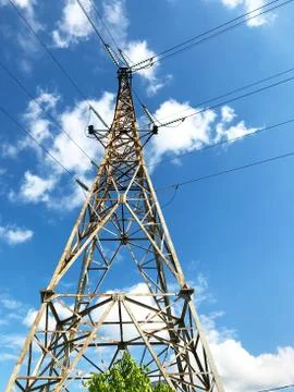 Power line post. Stock Photos
