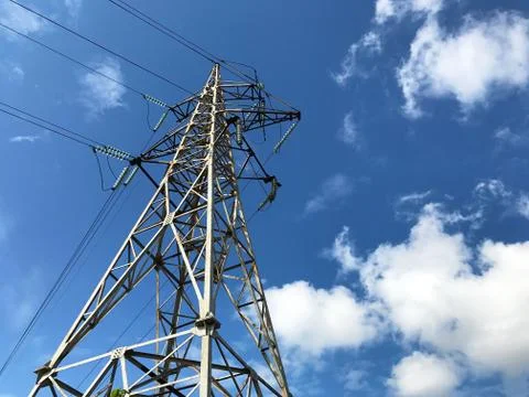 Power line post. Stock Photos