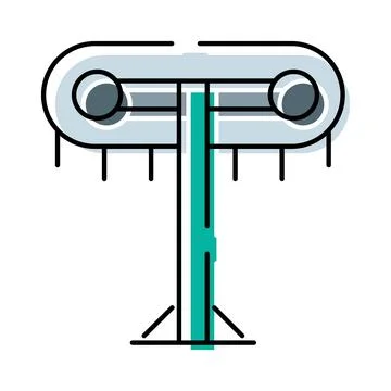 Power line pylon transmitting electric energy network Stock Illustration