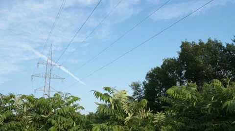 Power line pylons 2 Stock Footage 22029205