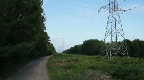 Power line pylons 3 Stock Footage 22029233