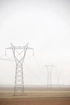 Power line in Spain Stock Photos