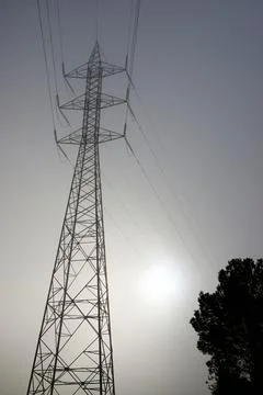Power line in Spain Stock Photos
