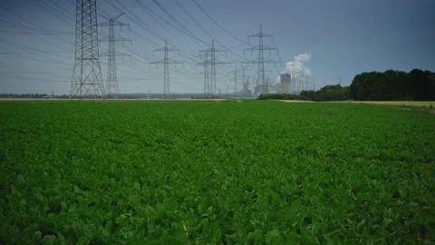 Power Line with stormy Sky Stock Footage 136640916