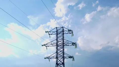 Power line support 3 Stock Footage 155803477