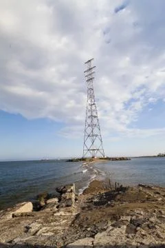 Power line support Stock Photos