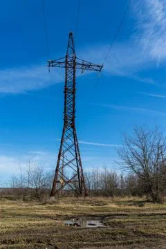 The power line support Stock Photos
