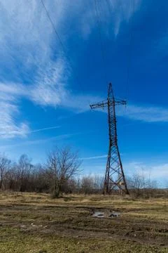 The power line support Stock Photos