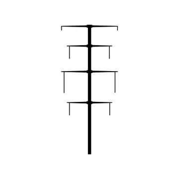 Power line symbol flat design. Electric power line tower icon. Stock Illustration