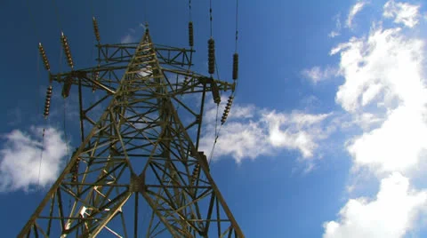 Power line. Time lapse. Stock Footage 27082561