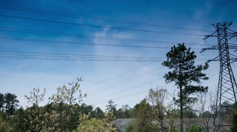 Power Line Time Lapse Stock Footage 39672549