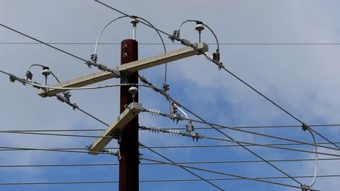 Power Line TImelapse - Clouds Stock Footage 80433496