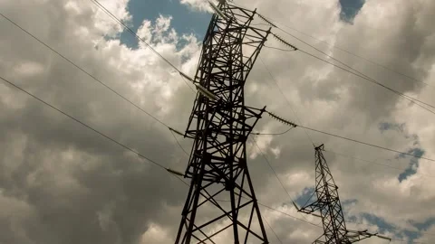 Power line tower Stock Footage 136616614