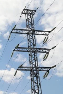Power line tower Stock Photos