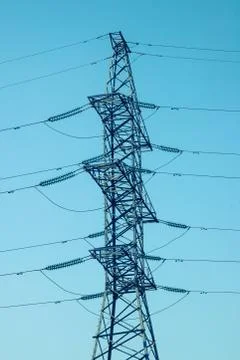 Power line tower Stock Photos