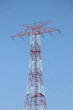 Power line tower Stock Photos