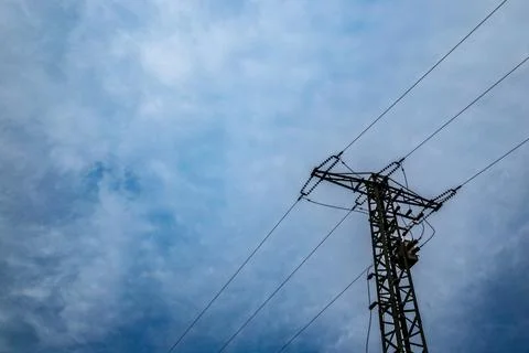 Power Line Tower Stock Photos