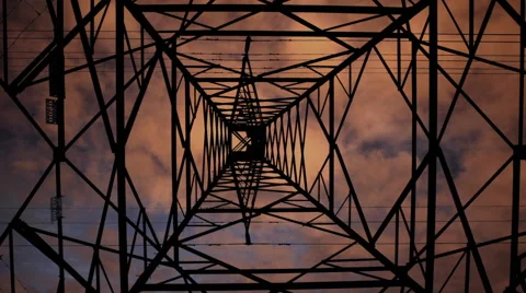 Power-line Tower Timelapse Video stock 58824828
