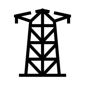 Power line tower transmitting electricity energy icon Stock Illustration