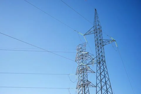 Power line view Stock Photos