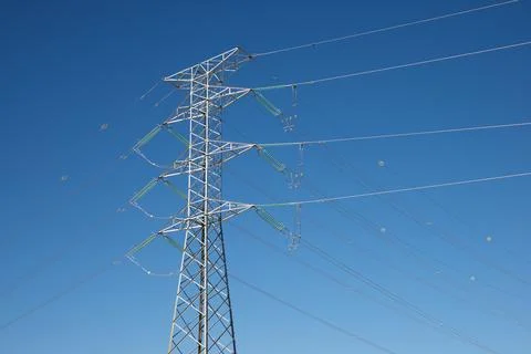 Power line view Stock Photos