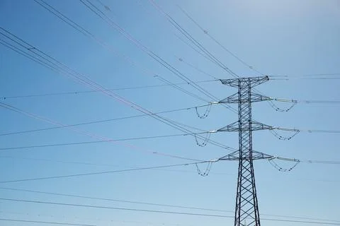 Power line view Stock Photos