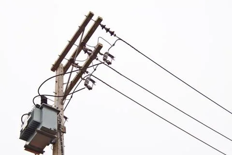 Power line on white background. Stock Photos