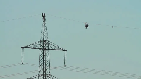 Power Line Worker Stock-Footage 33390558