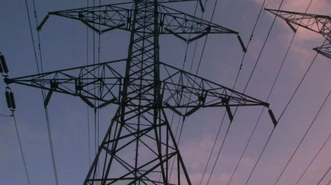 Power Lines 1 Stock Footage