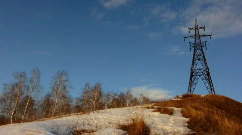 Power Lines 11  Stock Footage 679076