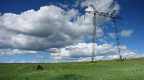 Power Lines 17 Stock Footage 7133909