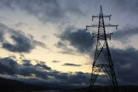 Power Lines 4  1 Stock Footage 629234