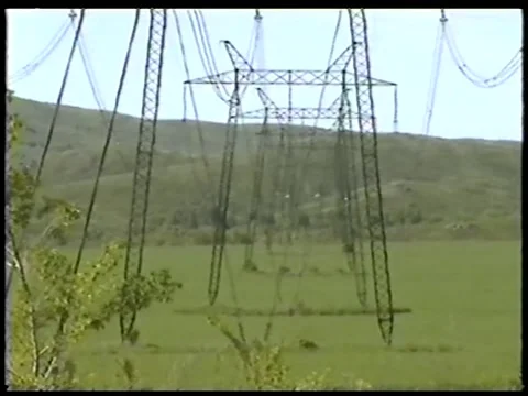Power Lines Against The Sky Stock Footage 336301132