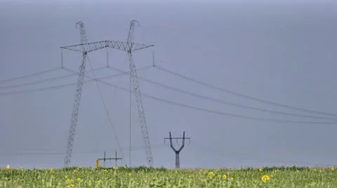 Power Lines and Electricity Stock Footage 11698301