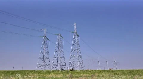 Power Lines and Electricity Stock Footage 11700322