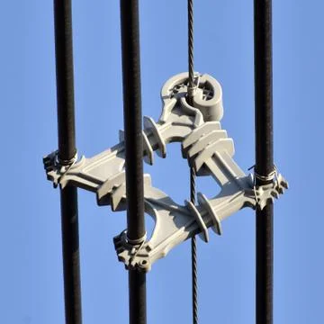 Power lines and hook Stock Photos