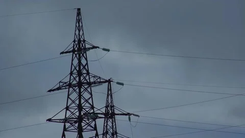 Power Lines and sky time lapse Stock Footage 175716248