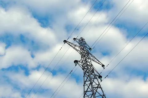 Power lines close-up Foto stock