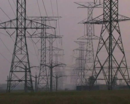 Power Lines at Dusk 1 Stock Footage 284745
