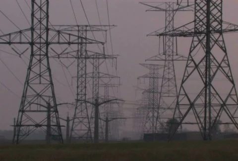 Power Lines at Dusk 1 Stock Footage 285112